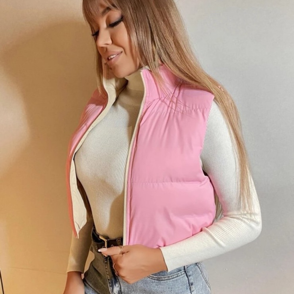Pink Women's Puffer Vest